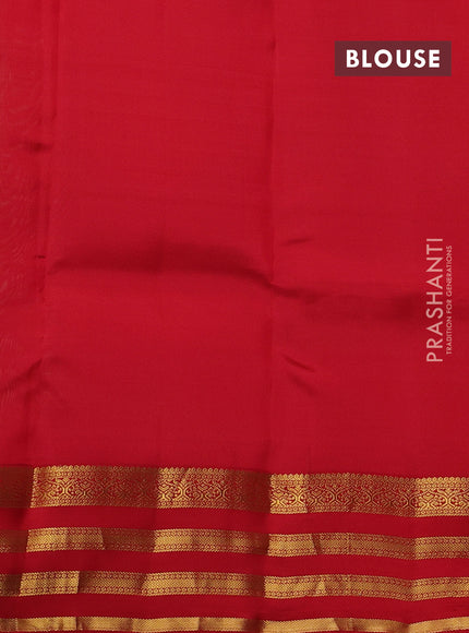 Green & Red Kanchipuram Silk - Buttas