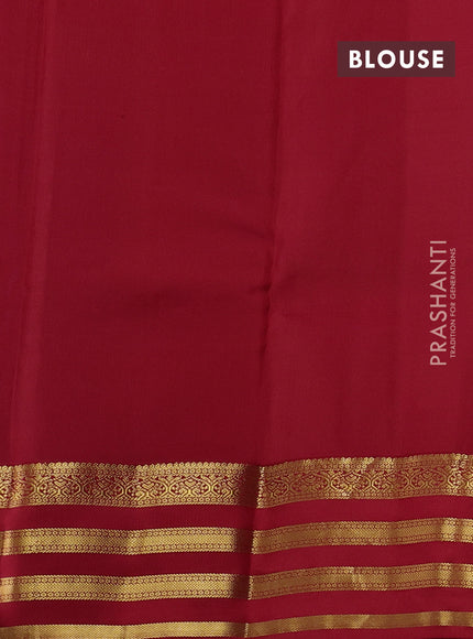Royal Blue & Red Kanchipuram Silk - Buttas