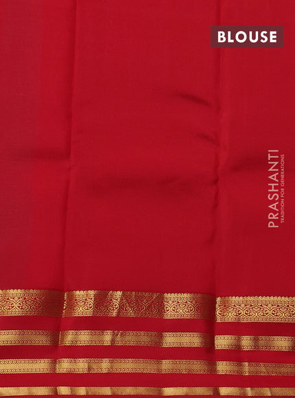 Blue & Red Kanchipuram Silk - Buttas