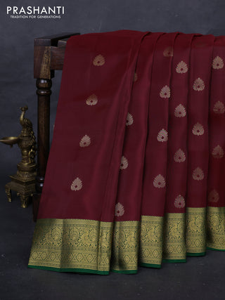 Maroon & Green Kanchipuram Silk - Buttas