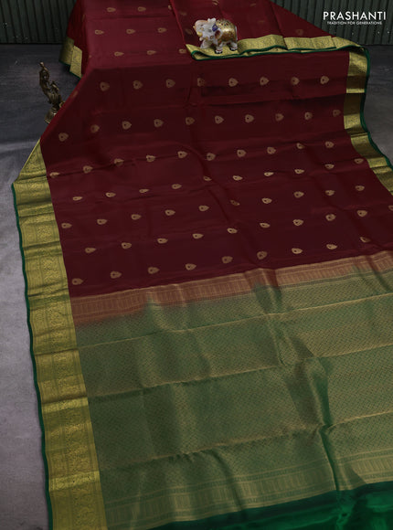 Maroon & Green Kanchipuram Silk - Buttas