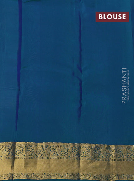 Blue & Teal Green Kanchipuram Silk - Buttas