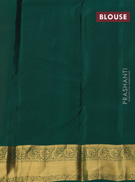 Rust & Green Kanchipuram Silk - Buttas