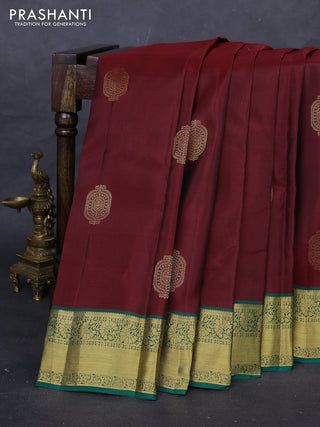 Maroon & Green Kanchipuram Silk - Buttas