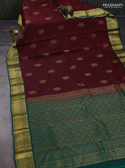 Maroon & Green Kanchipuram Silk - Buttas