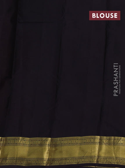 Maroon & Coffee Brown Kanchipuram Silk - Checks
