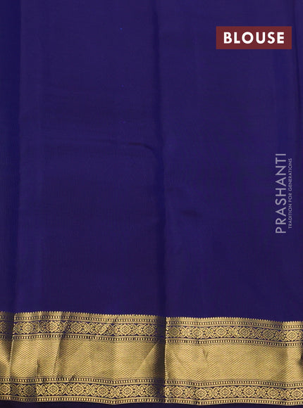 Peacock Blue & Navy Blue Kanchipuram Silk - Checks