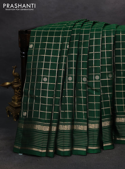 Green Kanchipuram Silk - Checks