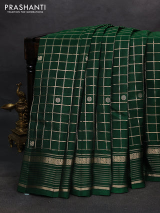 Green Kanchipuram Silk - Checks