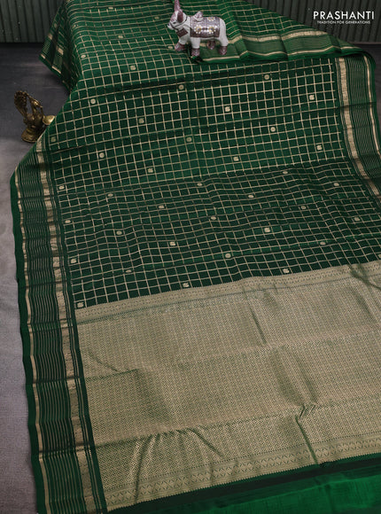 Green Kanchipuram Silk - Checks