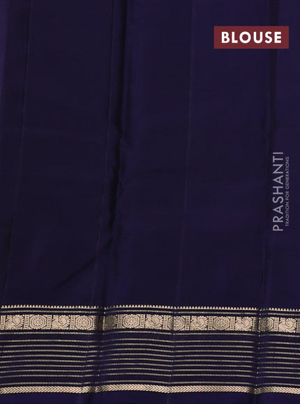 Navy Blue Kanchipuram Silk - Checks