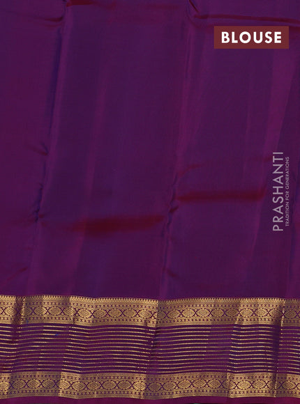 Green & Magenta Pink Kanchipuram Silk - Buttas