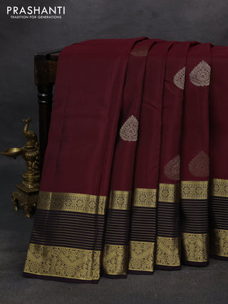 Maroon & Coffee Brown Kanchipuram Silk - Buttas