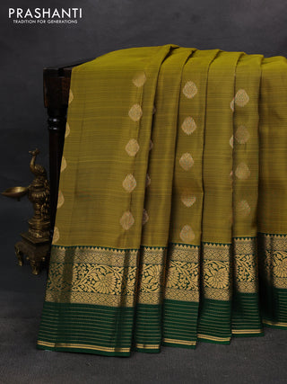Mehendi Green & Green Kanchipuram Silk - Buttas