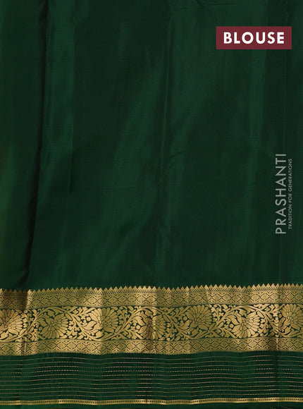 Mehendi Green & Green Kanchipuram Silk - Buttas