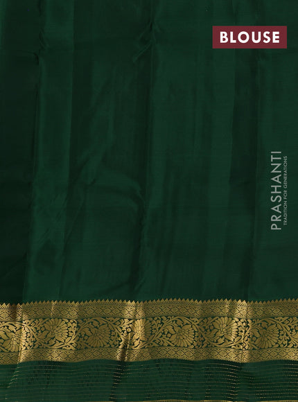 Coffee Brown & Green Kanchipuram Silk - Buttas
