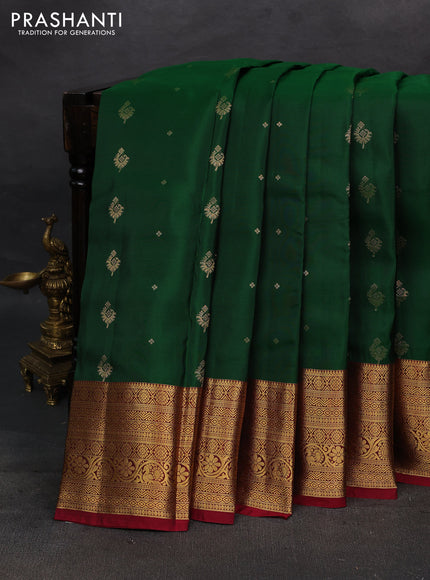 Green & Maroon Kanchipuram Silk - Buttas