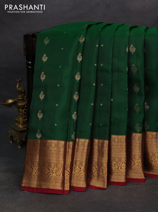 Green & Maroon Kanchipuram Silk - Buttas