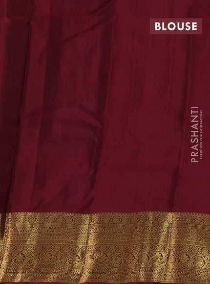 Green & Maroon Kanchipuram Silk - Buttas