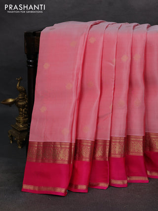 Peach Pink & Pink Kanchipuram Silk - Buttas