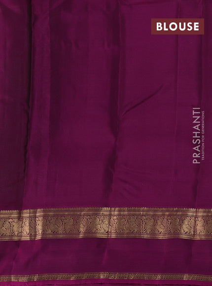 Green & Magenta Pink Kanchipuram Silk - Buttas