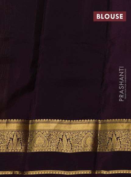 Mehendi Green & Purple Kanchipuram Silk - Buttas