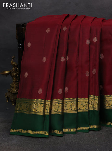 Maroon & Green Kanchipuram Silk - Buttas