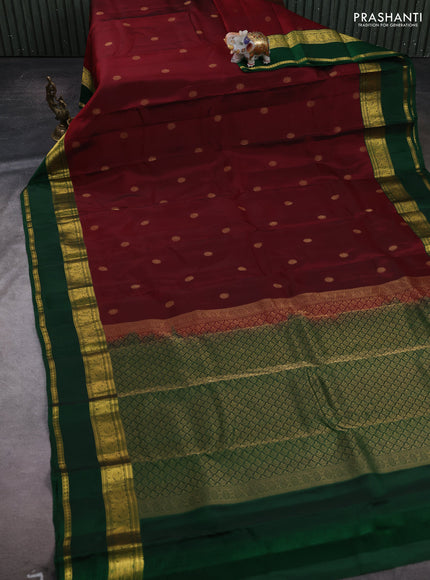 Maroon & Green Kanchipuram Silk - Buttas