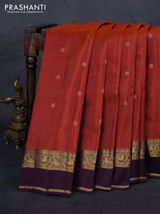 Rust & Wine Kanchipuram Silk - Buttas