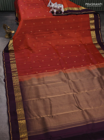 Rust & Wine Kanchipuram Silk - Buttas