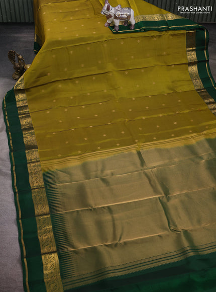 Mehendi Green & Green Kanchipuram Silk - Buttas