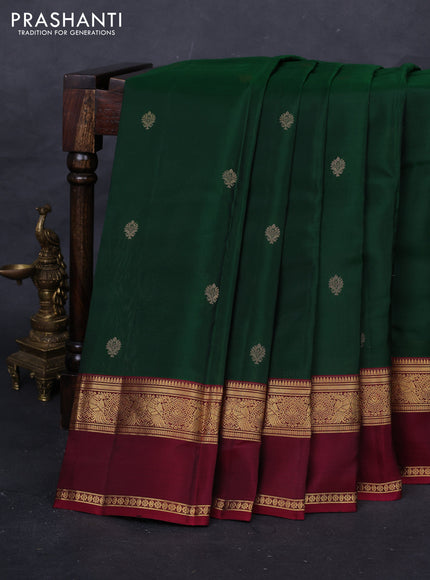 Green & Maroon Kanchipuram Silk - Buttas