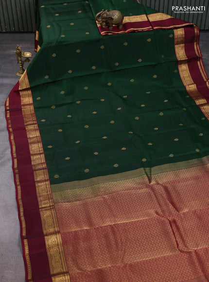 Green & Maroon Kanchipuram Silk - Buttas