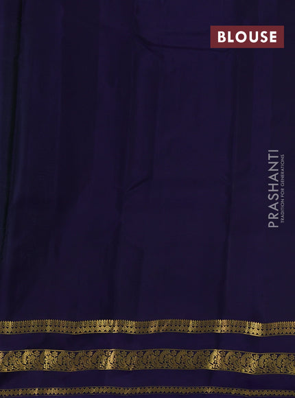 Green & Navy Blue Kanchipuram Silk - Buttas