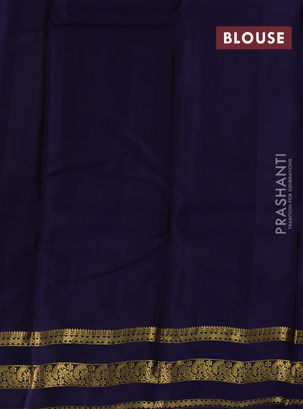 Grey & Navy Blue Kanchipuram Silk - Buttas