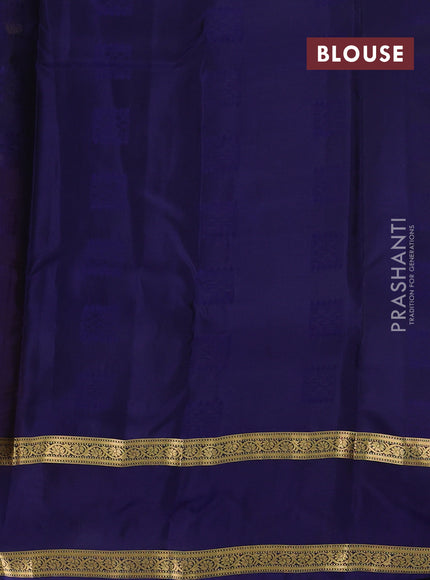 Rust & Navy Blue Kanchipuram Silk - Weaves