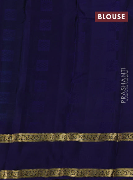 Teal Green & Navy Blue Kanchipuram Silk - Weaves