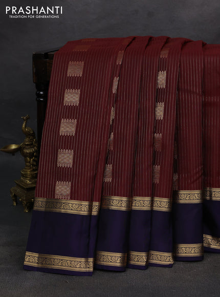 Maroon & Navy Blue Kanchipuram Silk - Weaves
