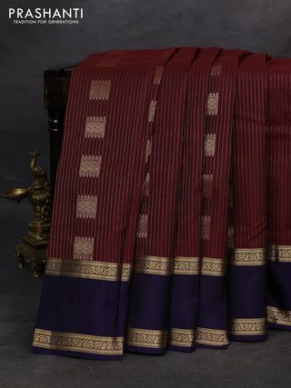 Maroon & Navy Blue Kanchipuram Silk - Weaves