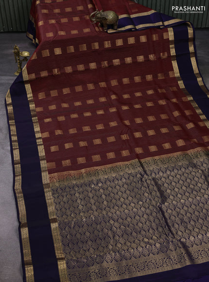 Maroon & Navy Blue Kanchipuram Silk - Weaves