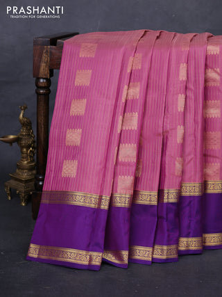 Mauve Pink & Purple Kanchipuram Silk - Weaves