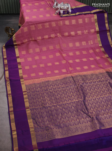 Mauve Pink & Purple Kanchipuram Silk - Weaves