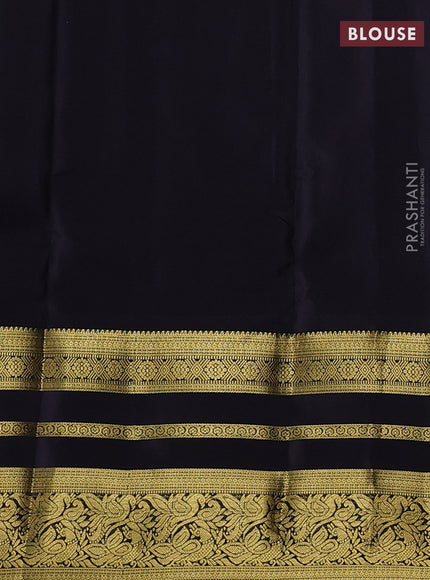Teal Green & Black Kanchipuram Silk - Weaves