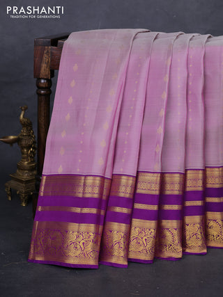 Pastel Pink & Purple Kanchipuram Silk - Weaves