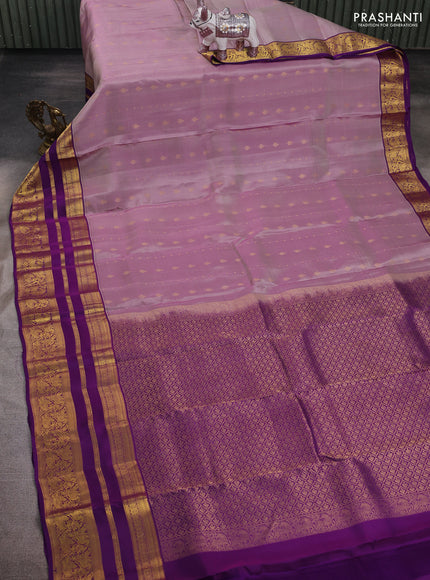 Pastel Pink & Purple Kanchipuram Silk - Weaves