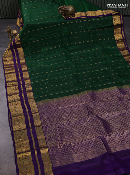 Green & Purple Kanchipuram Silk - Weaves