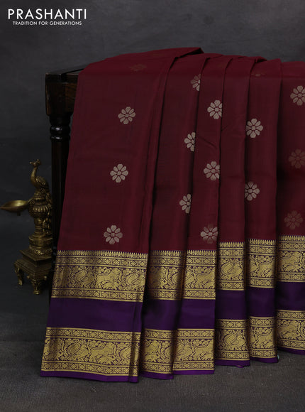 Maroon & Purple Kanchipuram Silk - Buttas