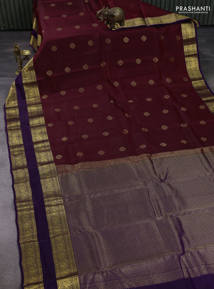 Maroon & Purple Kanchipuram Silk - Buttas