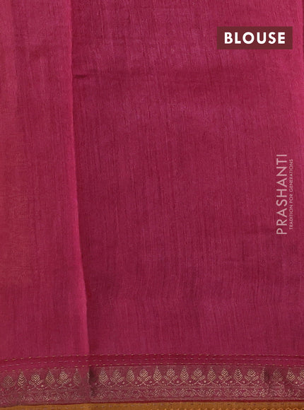 Mustard Yellow & Maroon Pure Munga Tussar Silk - Kantha Embroidery