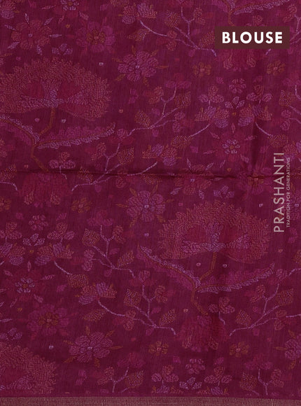 Pink Pure Munga Tussar Silk - Prints